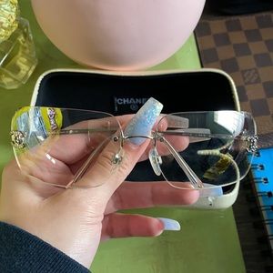 Chanel rare rimless clear sunglasses